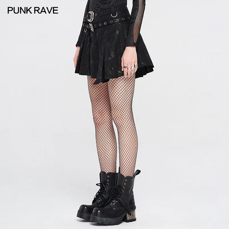 2021 Irregular Patterns Punk Skirt With Buckle - Image 2