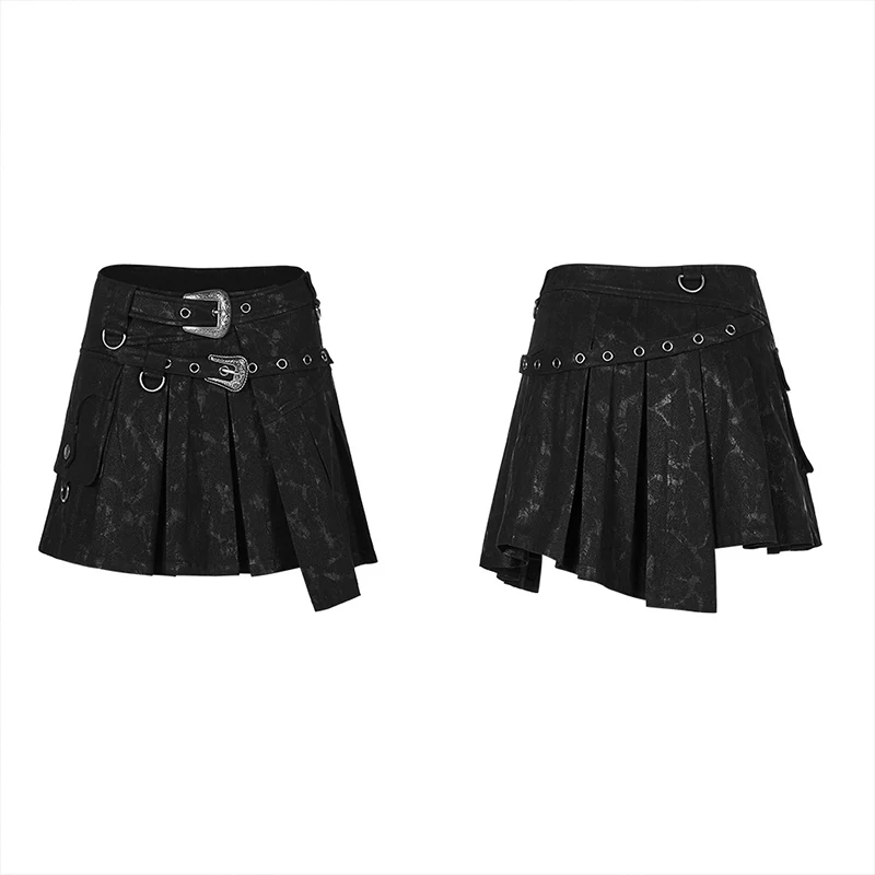 2021 Irregular Patterns Punk Skirt With Buckle - Image 4