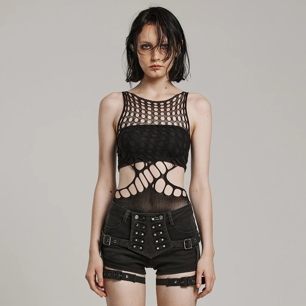 2024 PUNK hollowed out waist Bodysuit