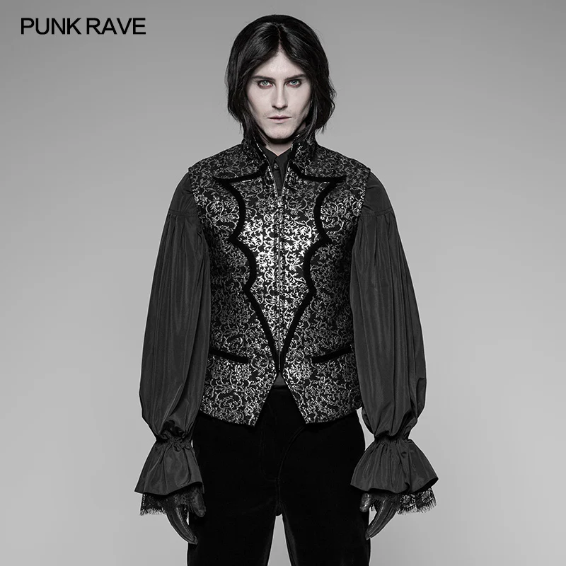 Alchemist Gothic Waistcoat Imtation Metal Jacquard Vest