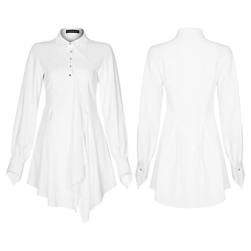 Asymmetric lower hem shirtdress - Image 4