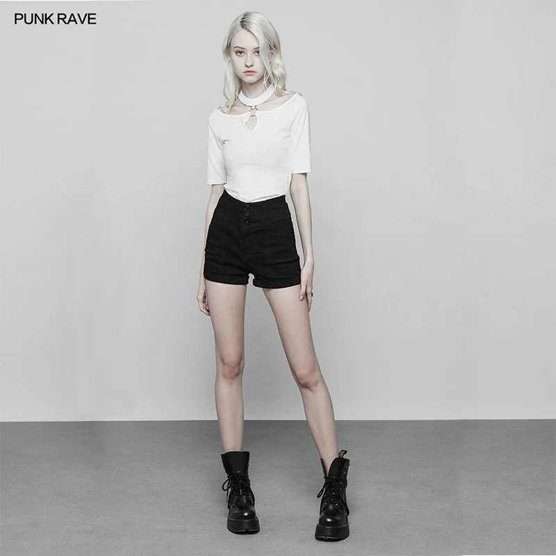 Back Cross Hollow Denim Tight Shorts Pants For Women - Image 6