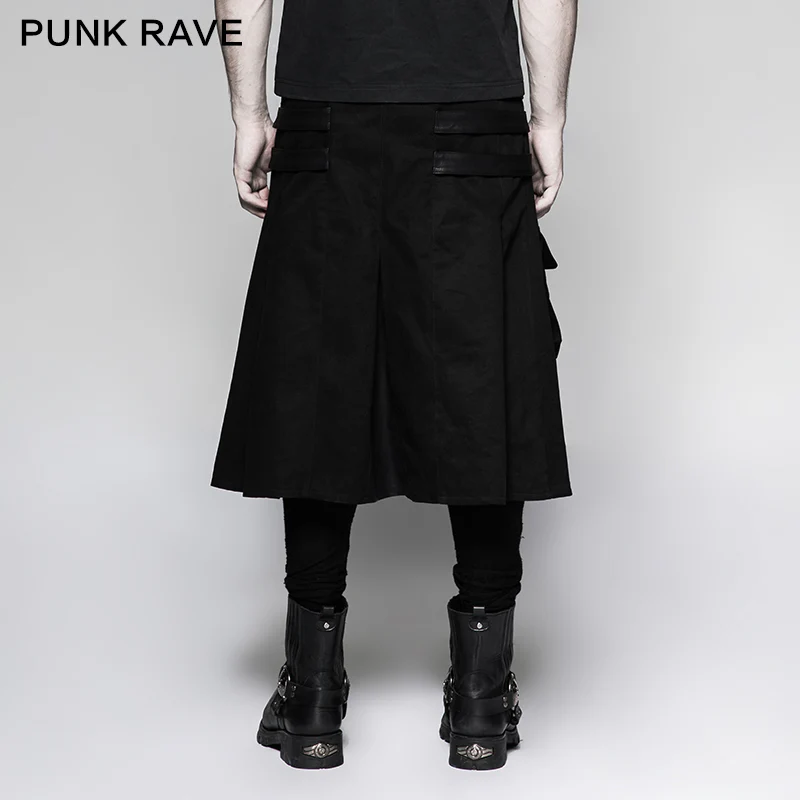 Big Pockets Mens Kilts Metallic Middle Punk Skirt - Image 3
