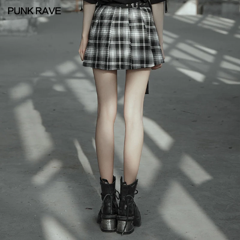 Black and white stitching pliad detachable waist-tail skirt - Image 4