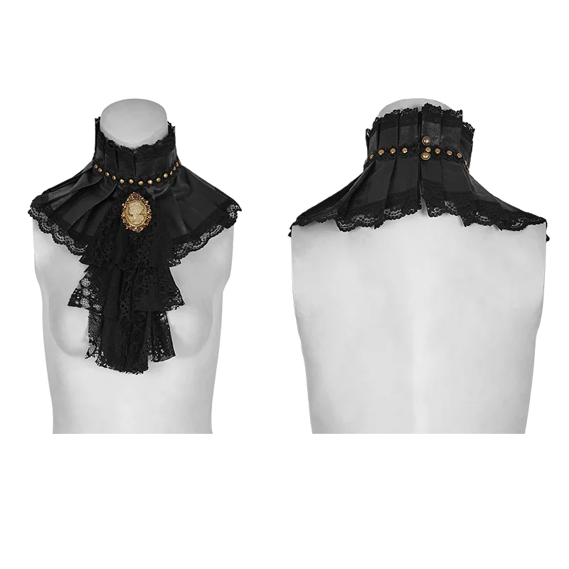 Black Dual-use Lace Punk Accessories Necktie For Women - Image 4