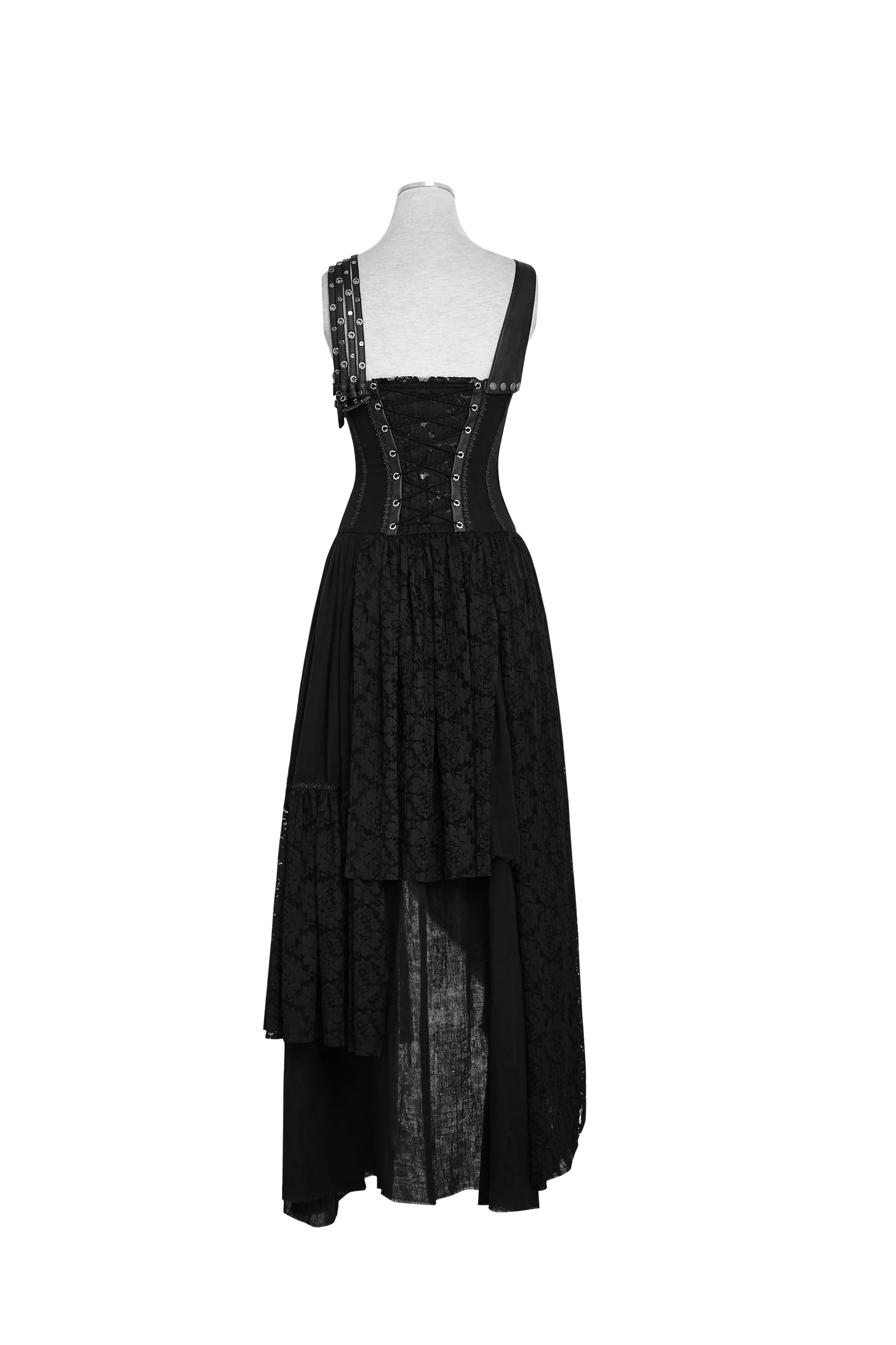 Black Elastic Mesh Stretchy Sexy Slit Long Prom Gown Evening Punk Dress - Image 8