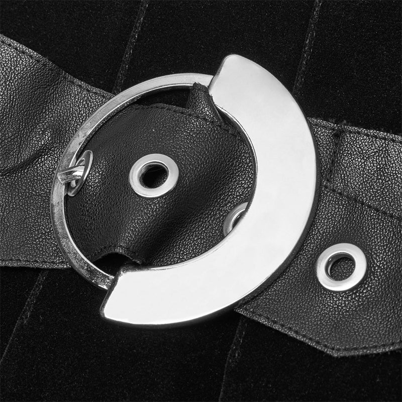 Black Pleated Stitching Half Skirt - Image 5