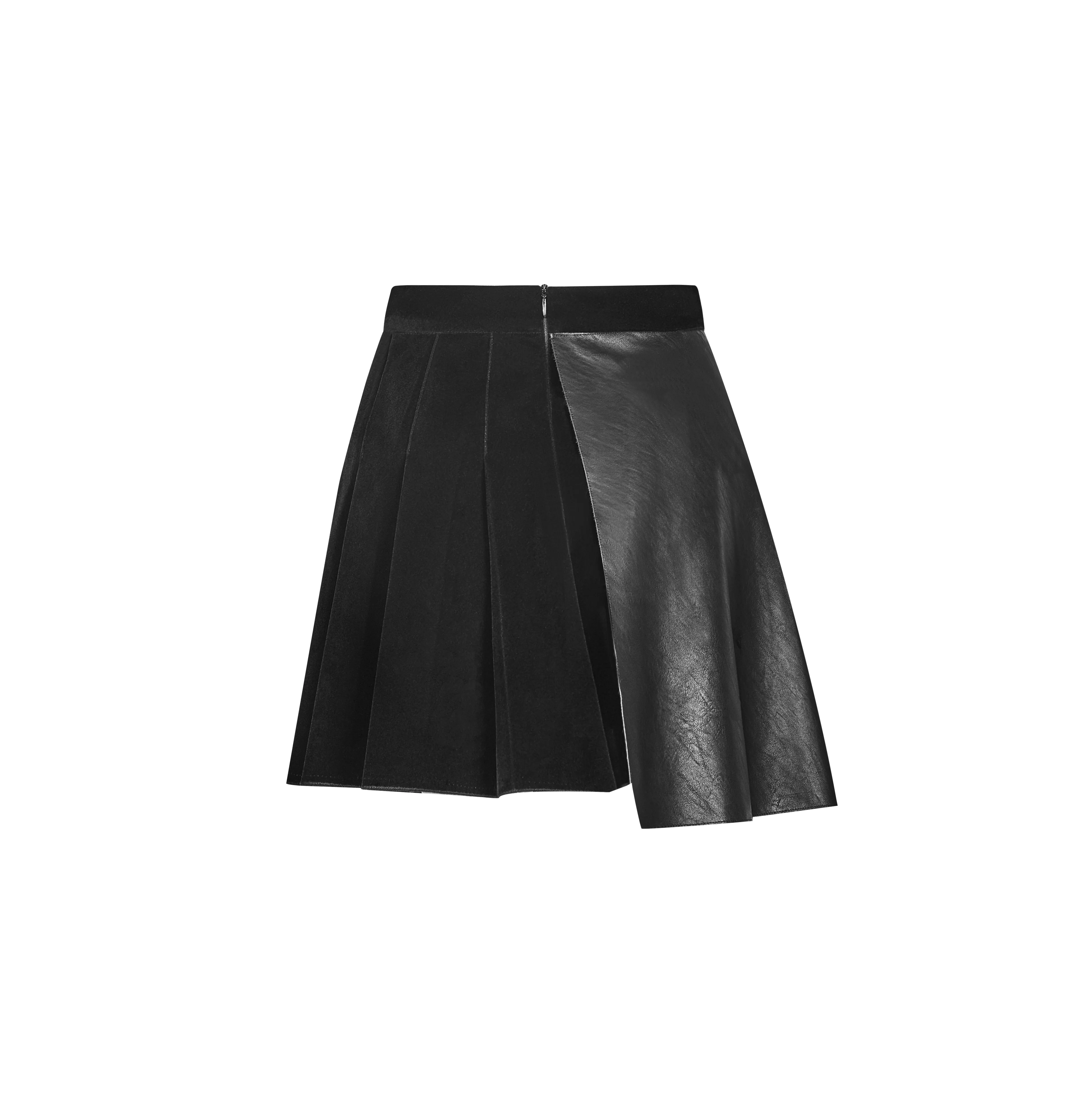 Black Pleated Stitching Half Skirt - Image 6