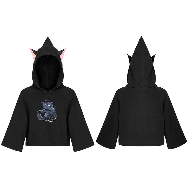 Cat print loose plus velvet sweater - Image 4