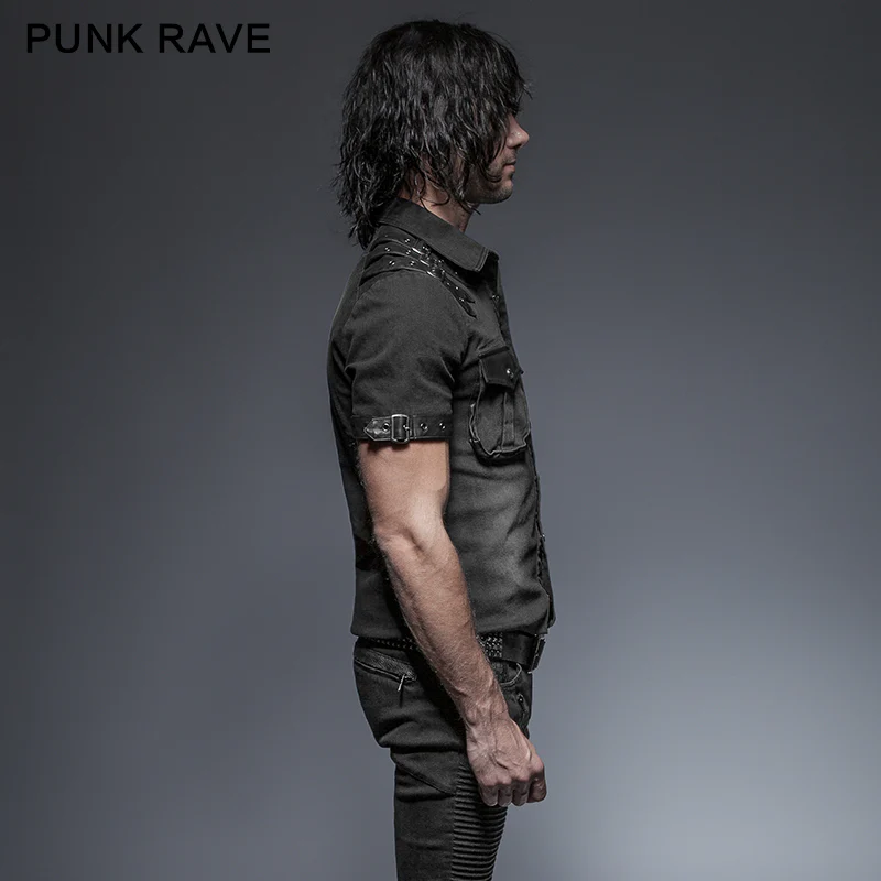 Causal Tie-dye Short Sleeves Punk Shirts With Two Pockets - Image 3