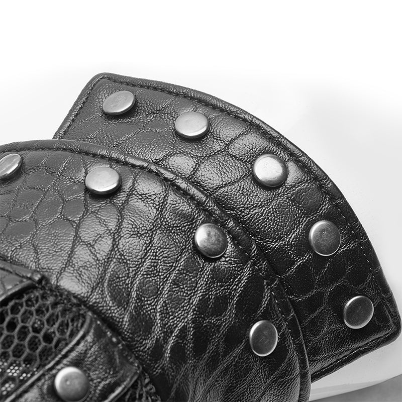 Chinese Style Texture Leather Plate Gloves - Image 5