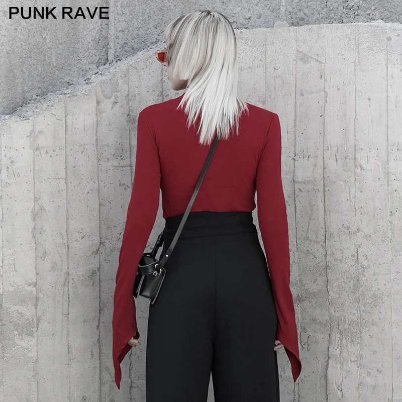 Collor padded shoulders Slim long sleeve t-shirt - Image 8