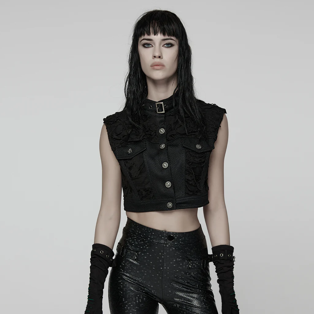 Cool Ragged Punk Short Vest