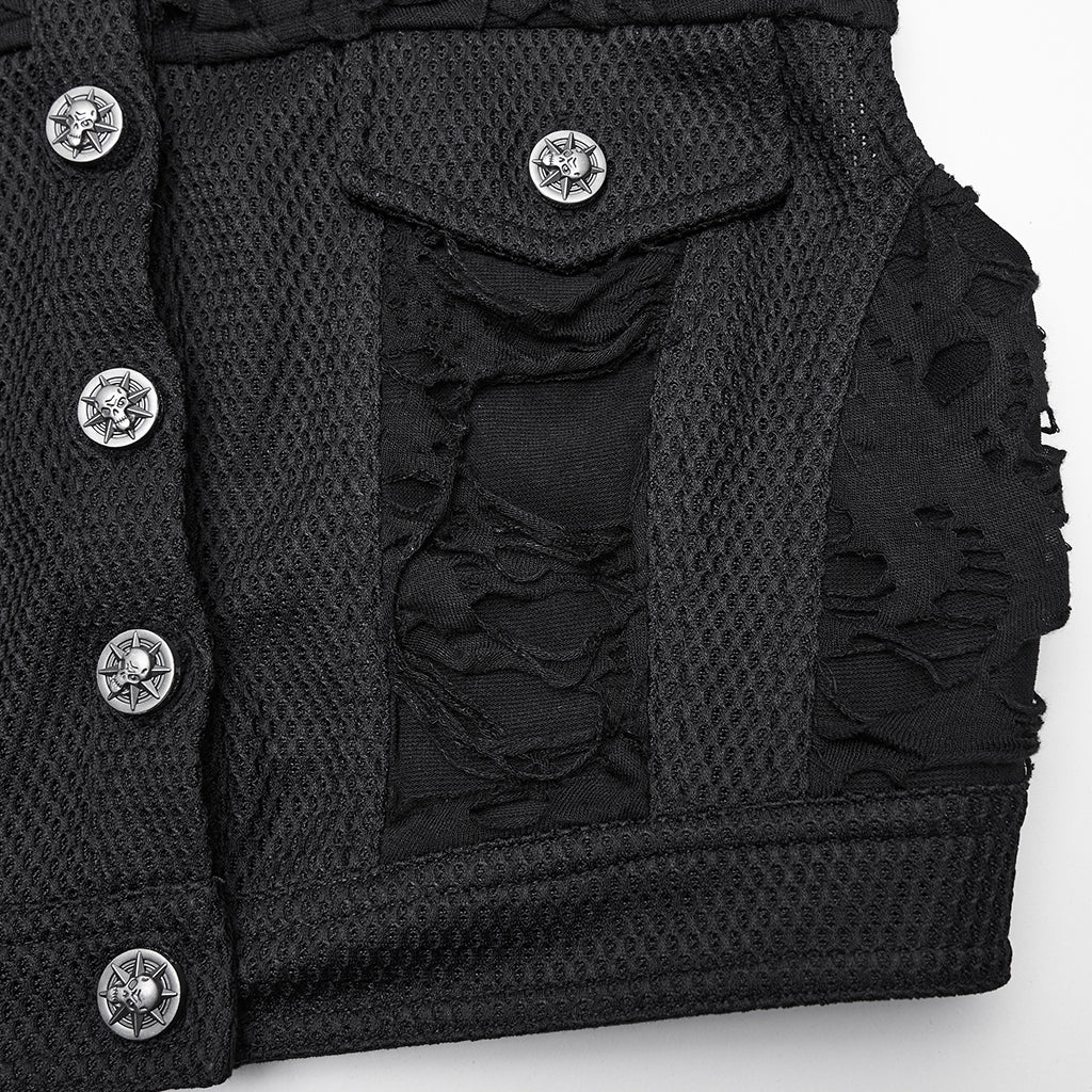 Cool Ragged Punk Short Vest - Image 4