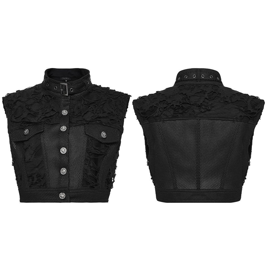 Cool Ragged Punk Short Vest - Image 7
