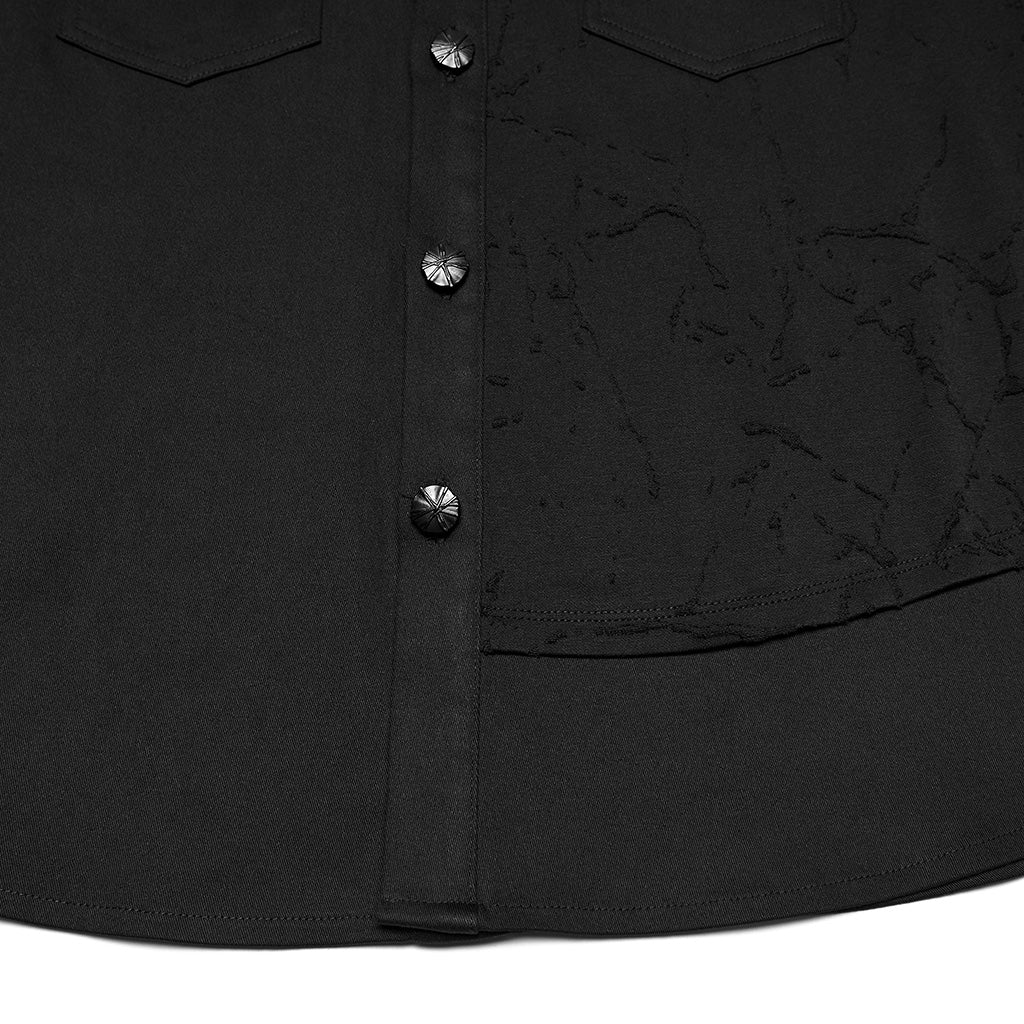 Cyberpunk Splicing Shirt For Men - Image 2