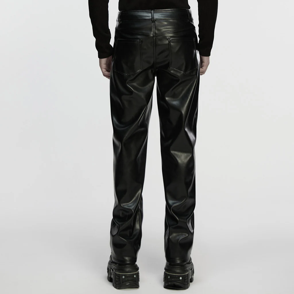 Cyberpunk straight leather pants - Image 4