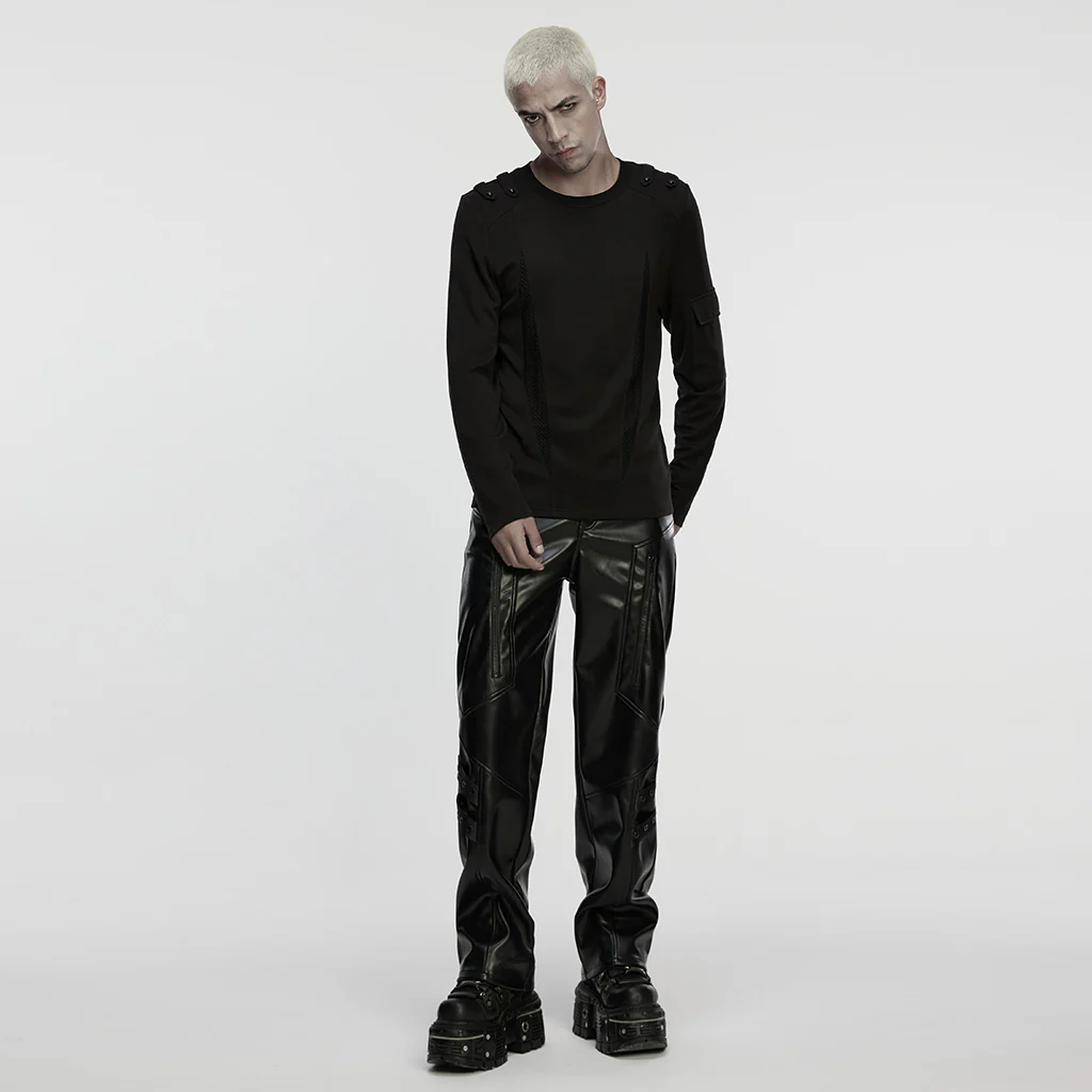 Cyberpunk straight leather pants - Image 5