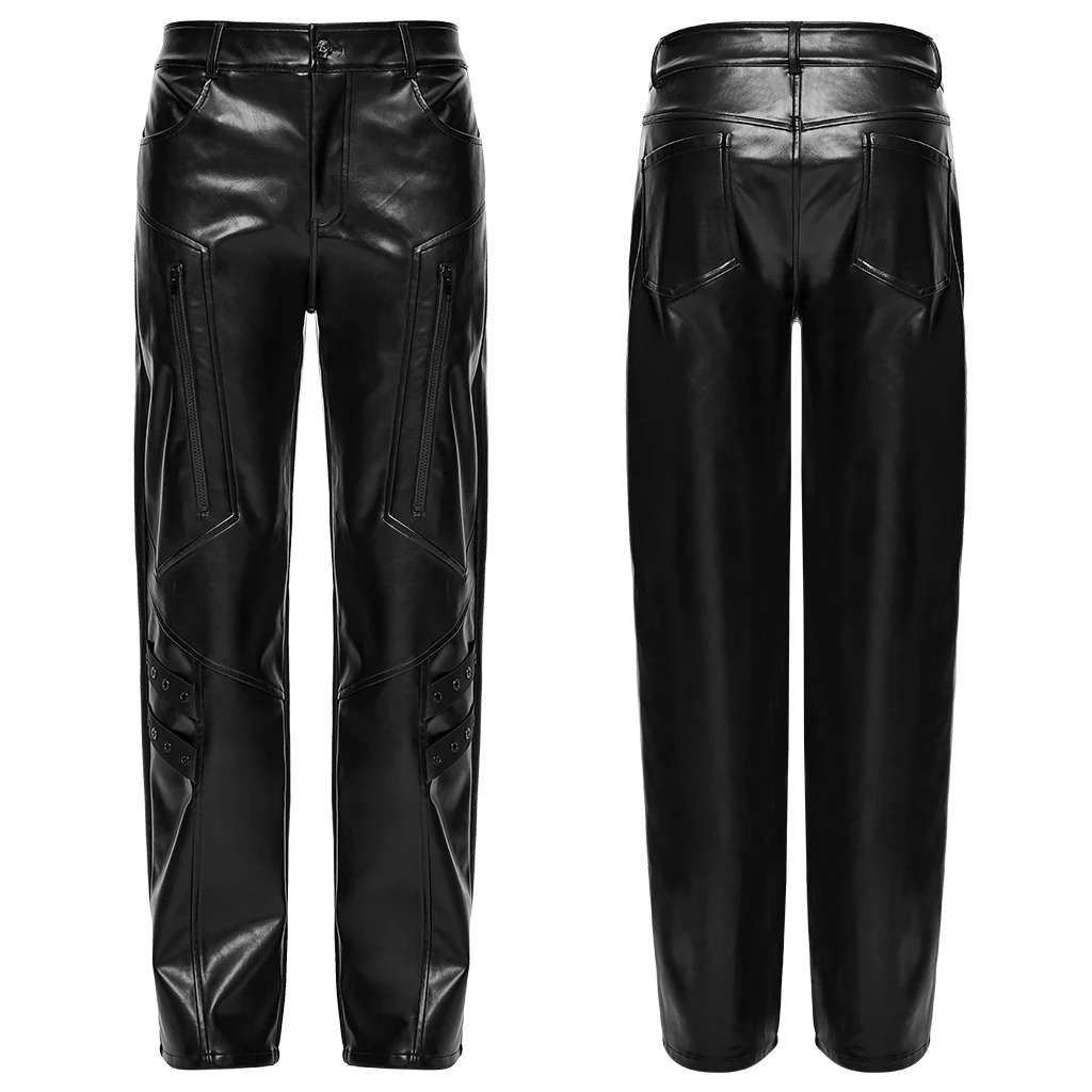 Cyberpunk straight leather pants - Image 6