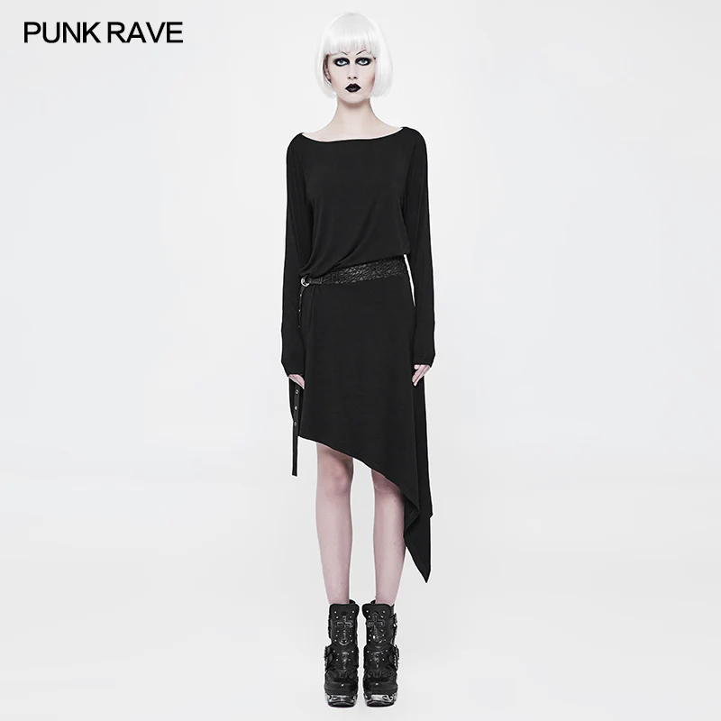 Daily A Word Collar Loose Punk Dress With Waistband