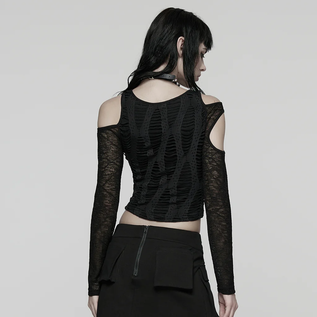 Daily Hollow-out Punk T-Shirt - Image 3