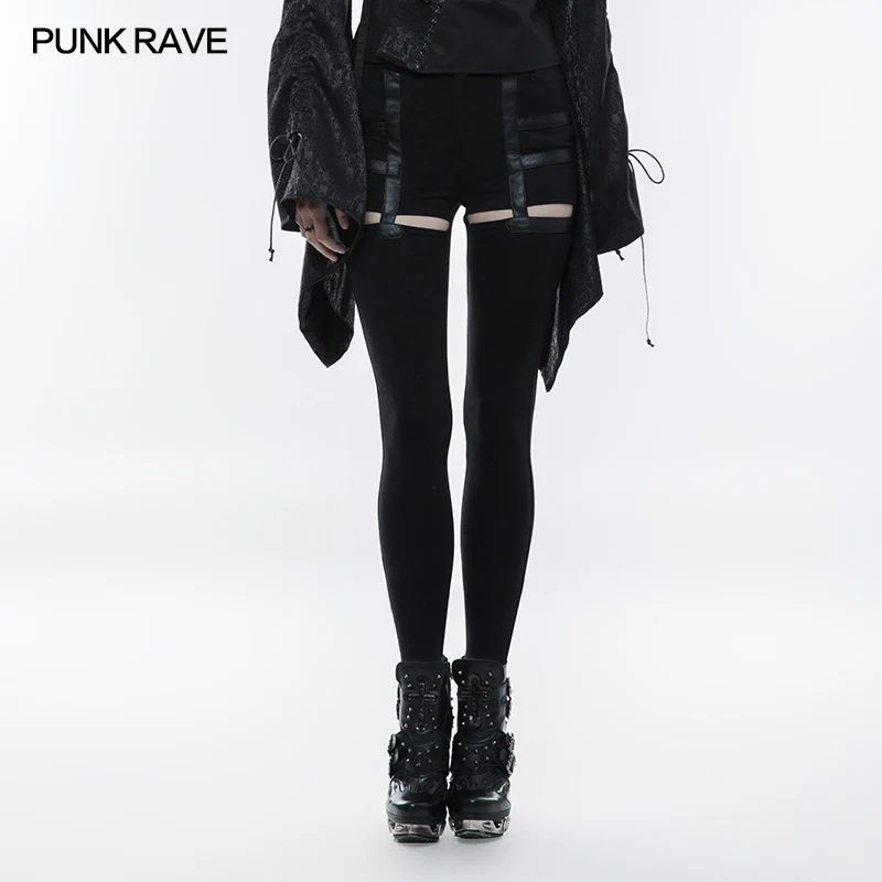 Daily Punk Pants Hollow-out Stretchy Leggings