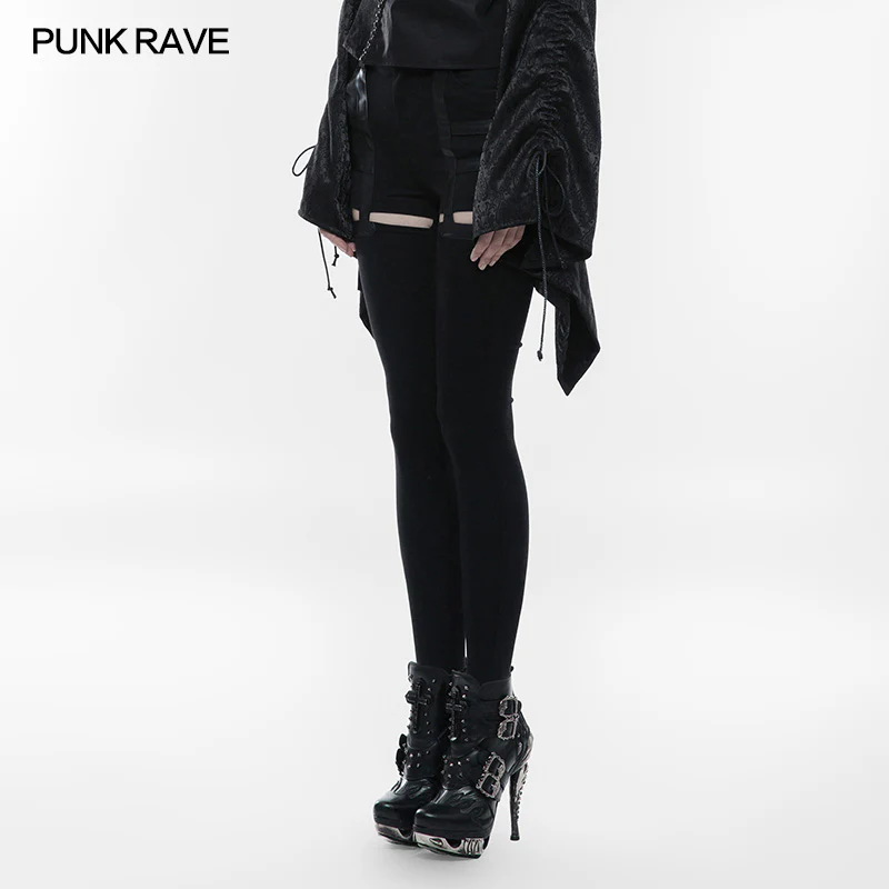 Daily Punk Pants Hollow-out Stretchy Leggings - Image 2