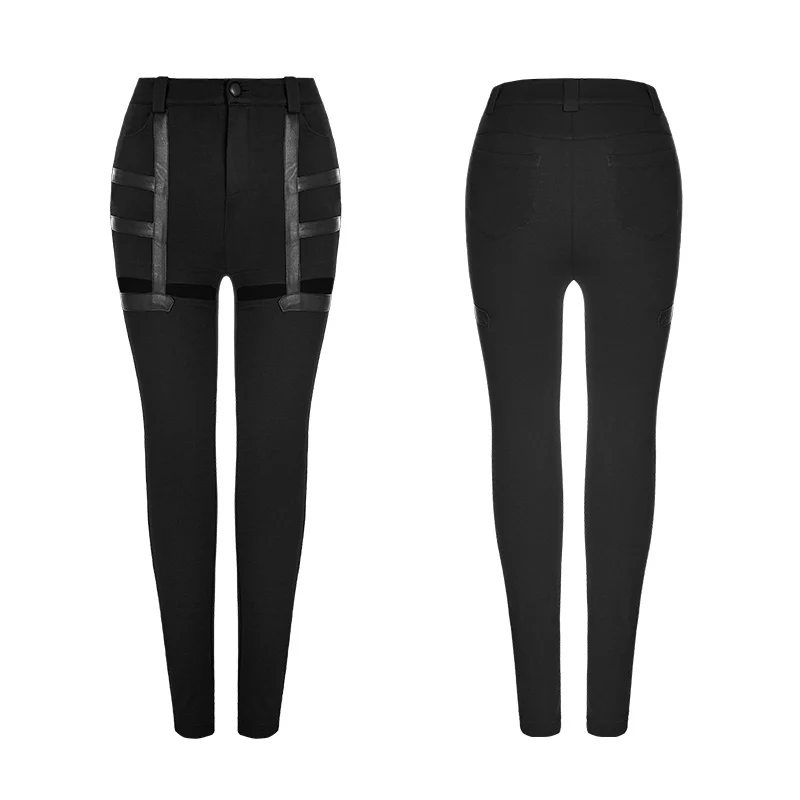 Daily Punk Pants Hollow-out Stretchy Leggings - Image 4