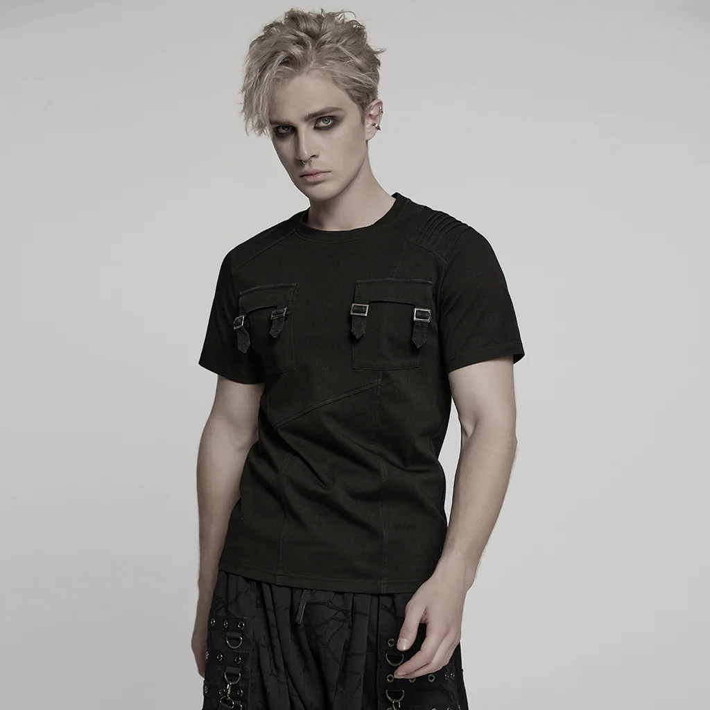 Dark Denim Knitted Punk T-shirt
