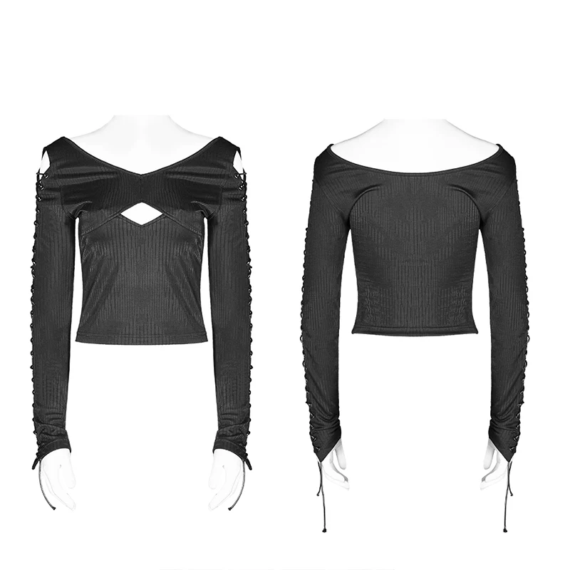 Dark legend Hollow-out Long Sleeve T-shirt - Image 4