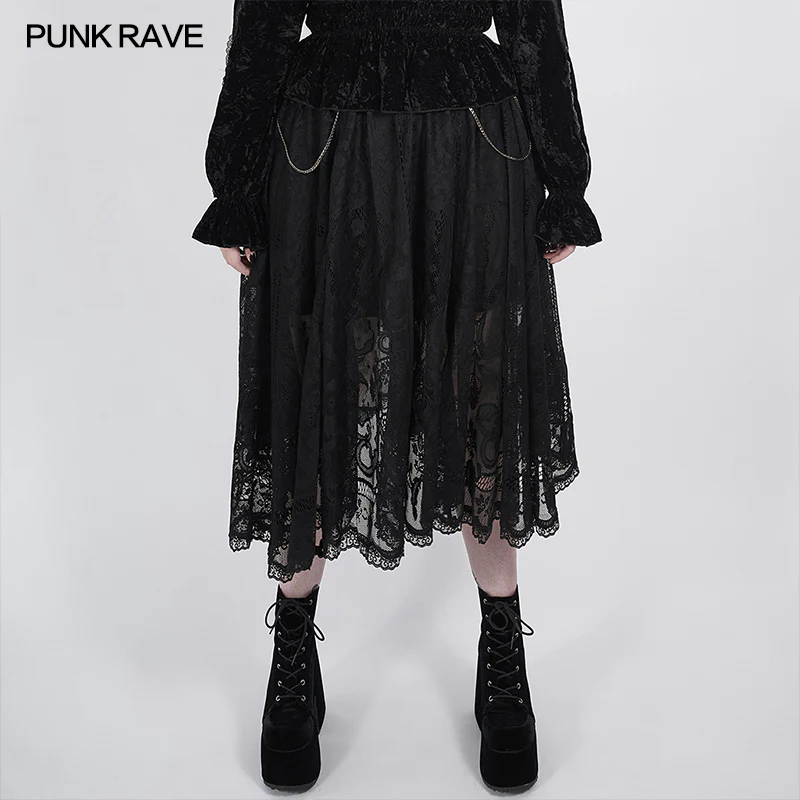 Dark night Gothic Lace Skirt