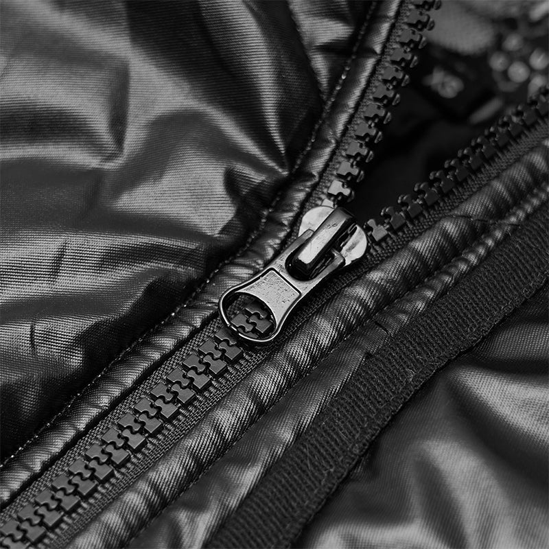 Dark Punk Geometric Split Medium Long Coat - Image 2
