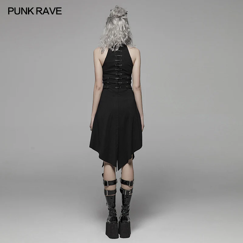 Dark Punk Halter Neck Short Dress - Image 3