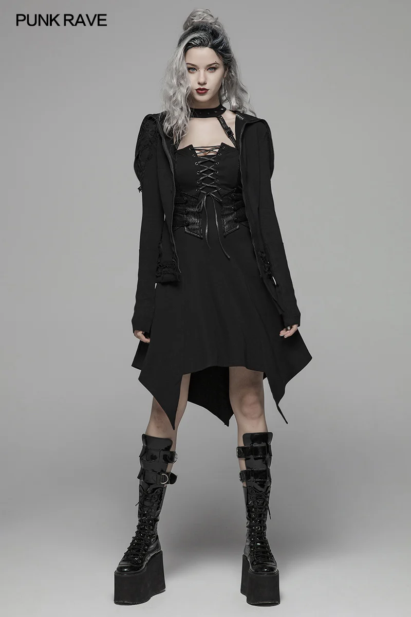 Dark Punk Halter Neck Short Dress - Image 6