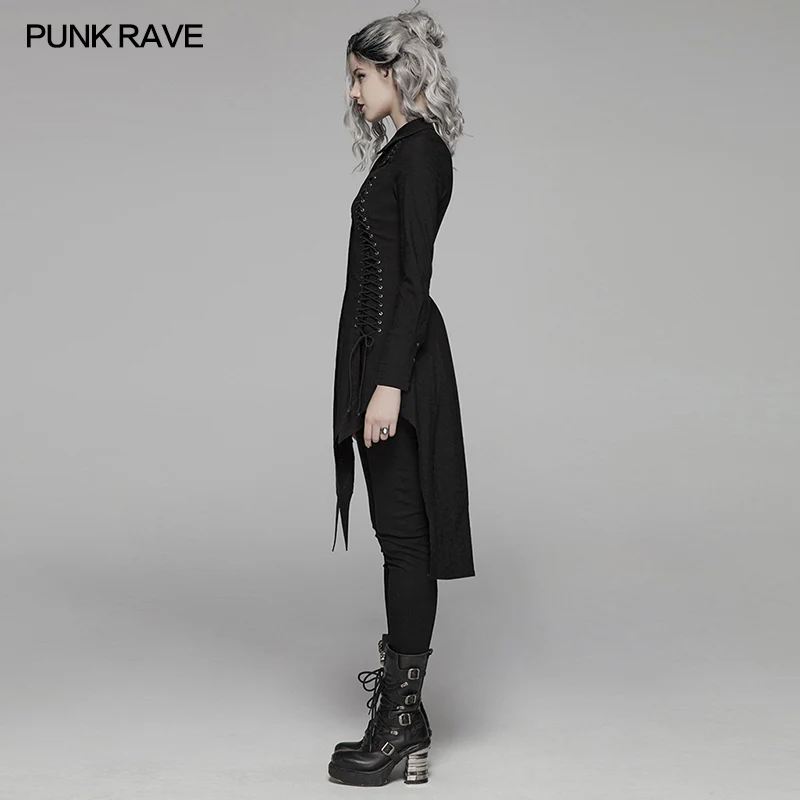 Dark Punk Irregular Long Shirt - Image 2
