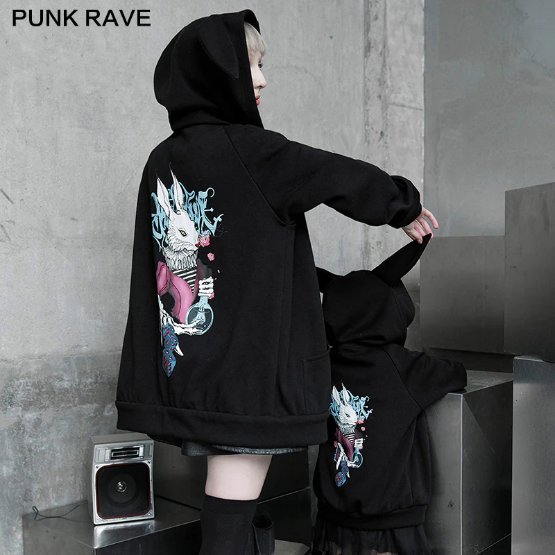 Dark rabbit print coat - Image 3