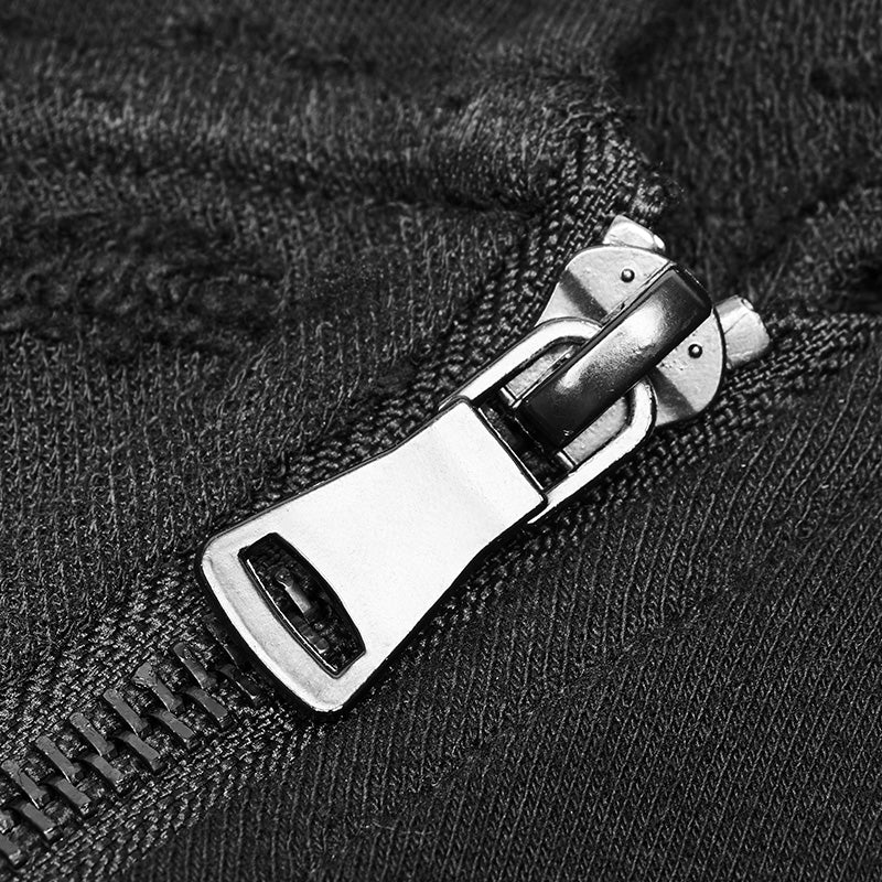 Decadent Punk S-shaped Zipper Knitting T-shirt Personality Mosaic High Collar Sweater - Image 5