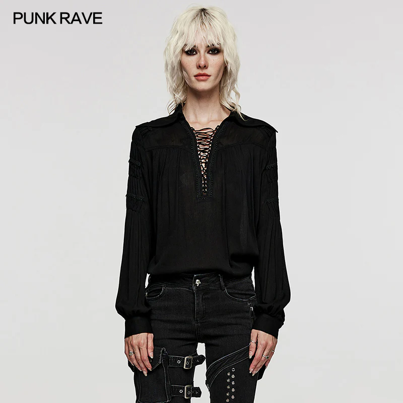 Deep V-neck Goth Shirt