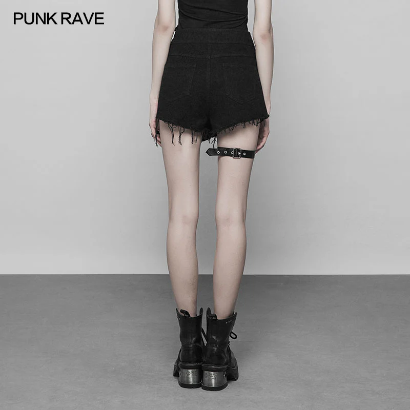Double Belt Row Buckle Punk Fake Half Skirt - Image 3
