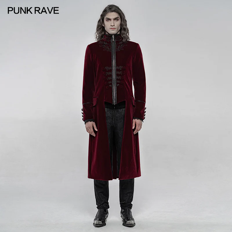 Elaborately embroidered gothic mid-length coat - Image 2