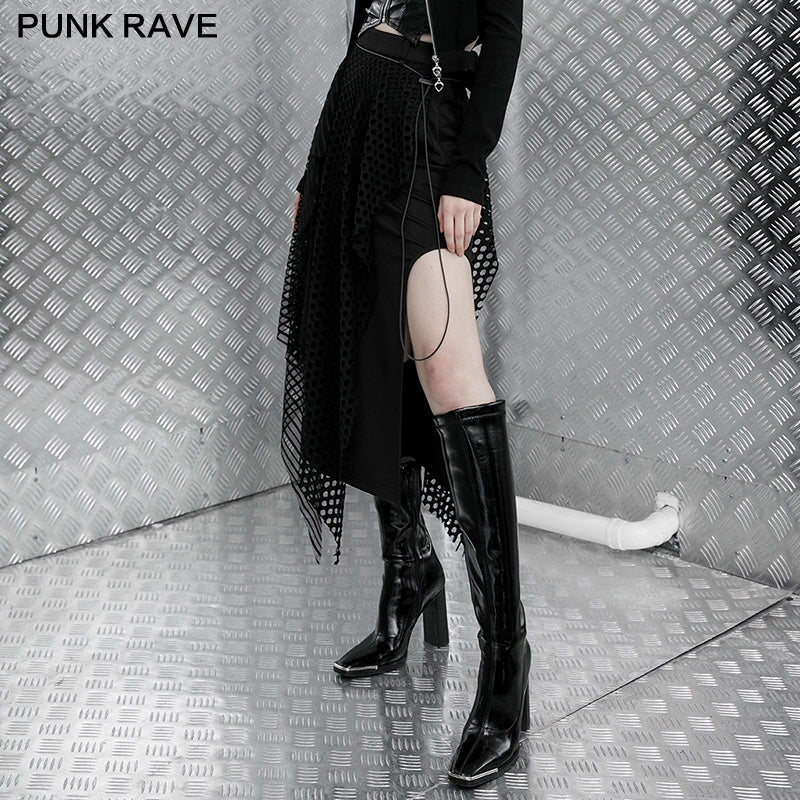 "Electronic Bionic" stitched straight high waist skirt - Image 2