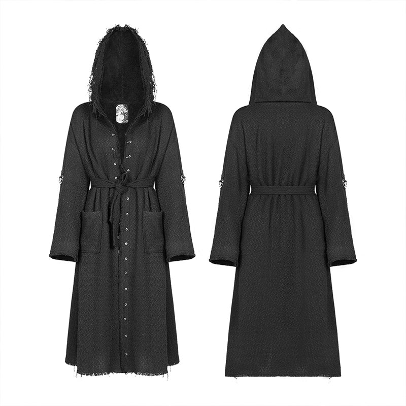 Eyelet Dark Burrs Loose Long coat (with belt) - Image 4