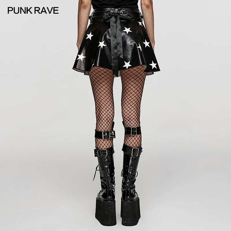 Faux Leather Cute A-line Skirt - Image 8