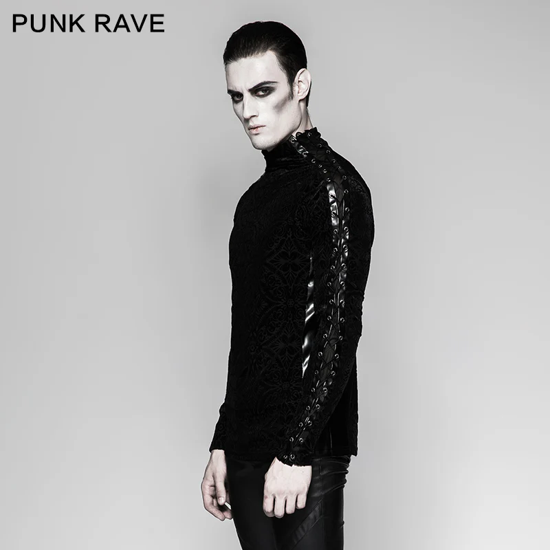Gorgeous Elastic Square Pattern Long Sleeve Gothic T-shirts - Image 2