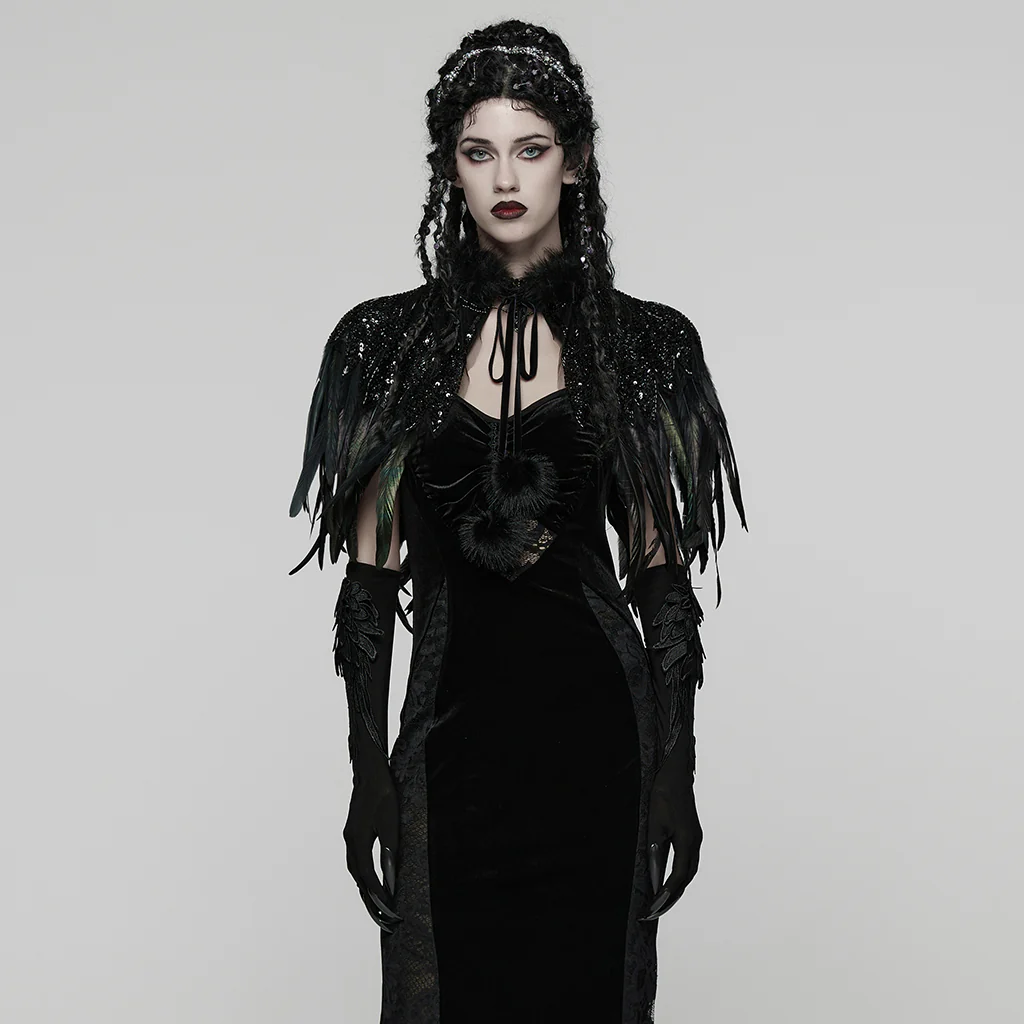 Gorgeous Goth Feather Shawl