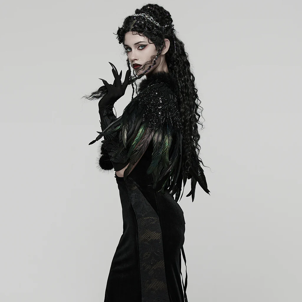 Gorgeous Goth Feather Shawl - Image 2