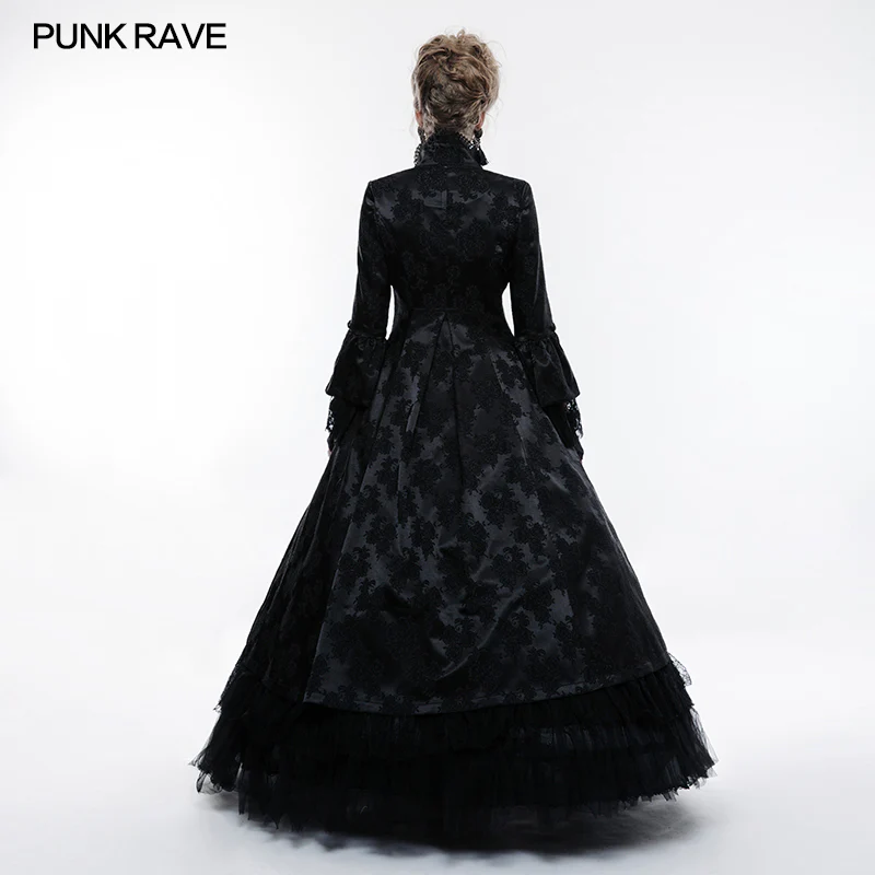 Gorgeous Jacquard Fabric Gothic Coat For Women - Image 3
