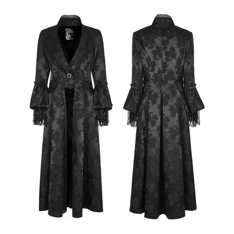 Gorgeous Jacquard Fabric Gothic Coat For Women - Image 4