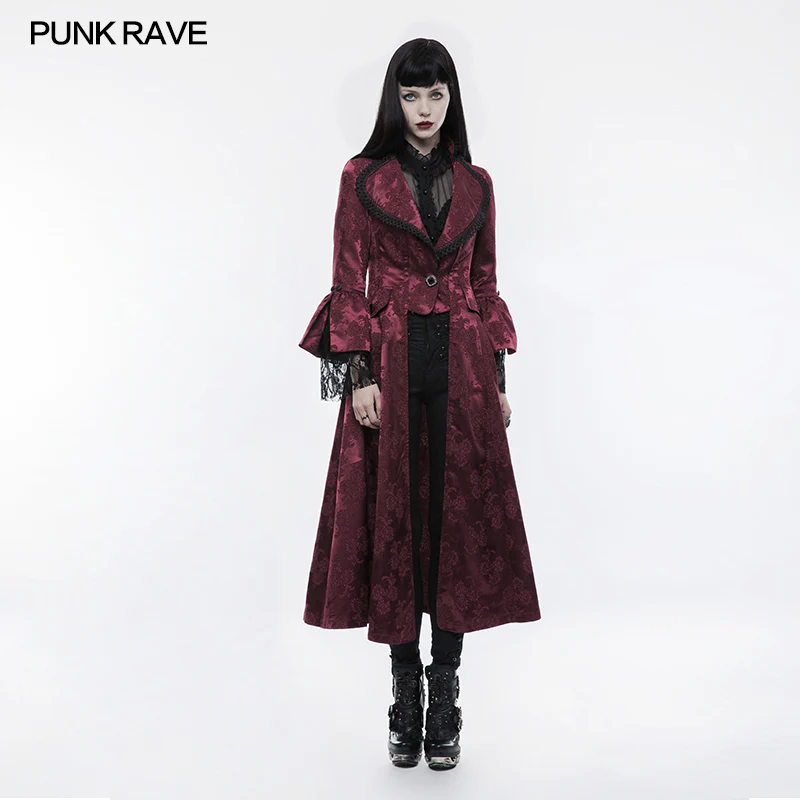 Gorgeous Jacquard Fabric Gothic Coat For Women - Image 6