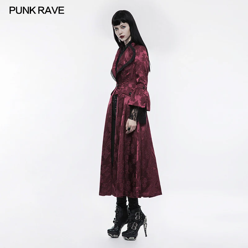 Gorgeous Jacquard Fabric Gothic Coat For Women - Image 7